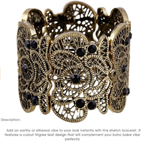 Magnificent Filigree Cuff Bangle Bracelet - Picture 6 of 7